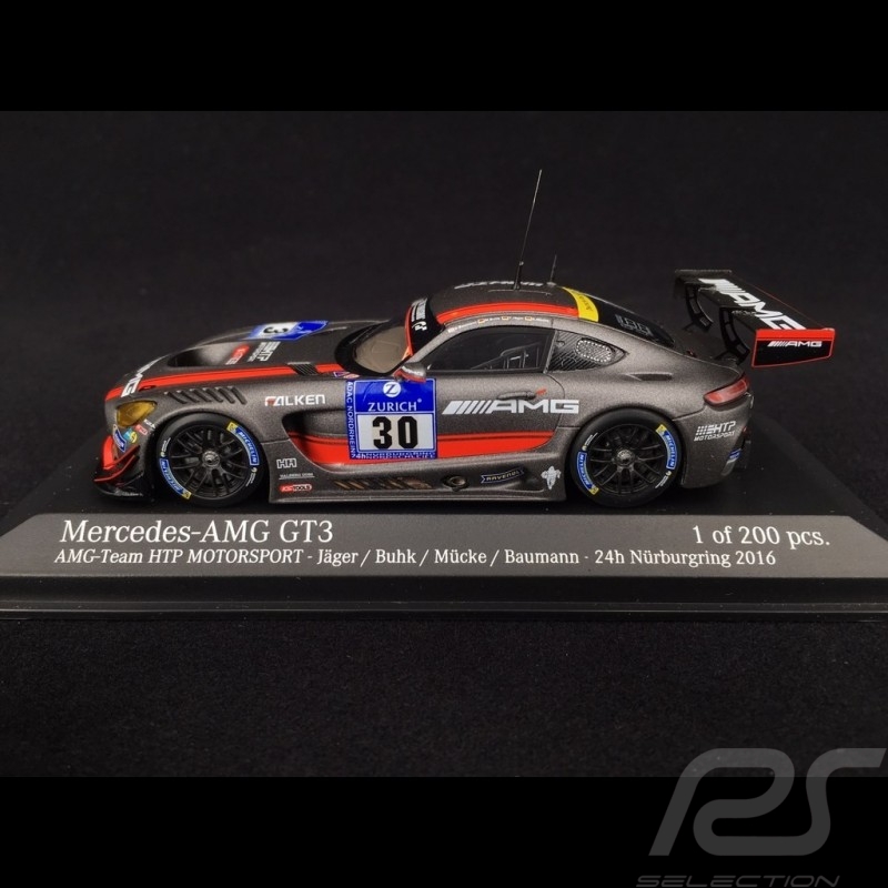 Mercedes-Benz AMG GT3 n° 30 AMG-Team HTP Motorsport 24h Nürburgring 2016 1/43 Minichamps 437163300