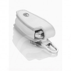 Porte-clés keyring schlüsselanhänger Mercedes cache-clés 5e gén. cuir blanc  keyring key cover 5th gen. leather white schlüssela