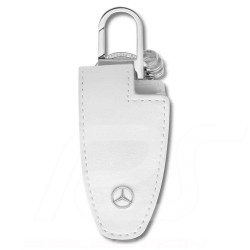 Porte-clés keyring schlüsselanhänger Mercedes cache-clés 5e gén. cuir blanc  keyring key cover 5th gen. leather white schlüssela