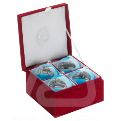 Boules de Noël Christmas balls Weihnachtskugeln Mercedes lot de 4 bleues Christmas balls set of 4 blue Weihnachtskugeln 4er Set 