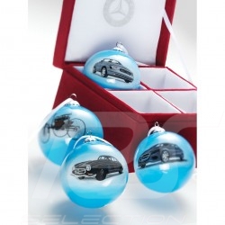 Boules de Noël Christmas balls Weihnachtskugeln Mercedes lot de 4 bleues Christmas balls set of 4 blue Weihnachtskugeln 4er Set 