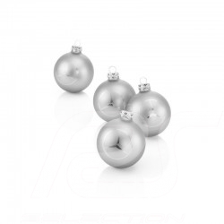Boules de Noël Christmas balls Weihnachtskugeln Mercedes lot de 4 avec logo en étoile argent set of 4 with star logo silver 4er 