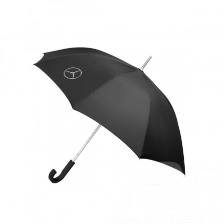 Parapluie umbrella stockschirm Mercedes poignée courbée curved handle gebogener griff polyester noir black schwarz Mercedes-Benz