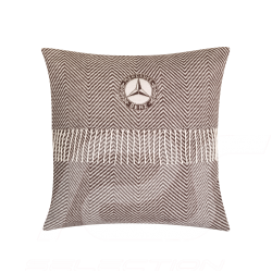 Coussin striped pillow gestreiftes kissen Mercedes rayé logo vintage coton cotton brown marron baumwolle braune Mercedes-Benz B6