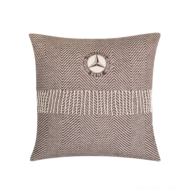 Coussin striped pillow gestreiftes kissen Mercedes rayé logo vintage coton cotton brown marron baumwolle braune Mercedes-Benz B6