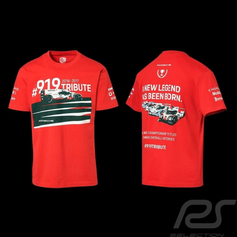 T-shirt Porsche 919 Tribute 2014-2017 Rouge Red Rot  WAP852J - mixte unisex