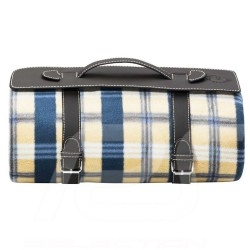 Plaid Mercedes de pique-nique Classic polyester à carreaux beige et bleu Classic picnic checked beige and blue Classic picknick 