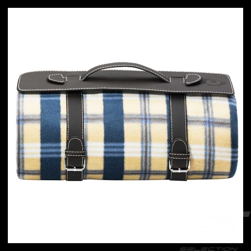 Plaid Mercedes de pique-nique Classic polyester à carreaux beige et bleu Classic picnic checked beige and blue Classic picknick 