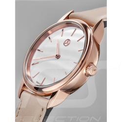 Montre Mercedes femme watch woman damenuhr Basic edition bracelet cuir beige cadran or rose strap pink gold dial armband rotgold