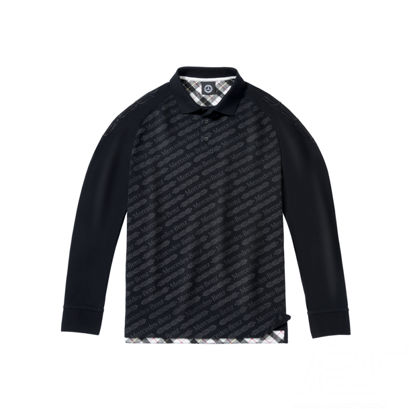 Polo Mercedes Classic manches longues long sleeves lange armel Noir black schwarz Mercedes-Benz B66041592 - homme