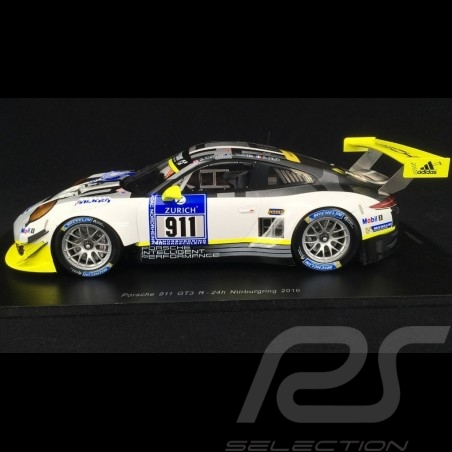 Porsche 911 type 991 GT3 R n° 911 Manthey racing 24h Nürburgring 2016 1/18 Spark 18SG016