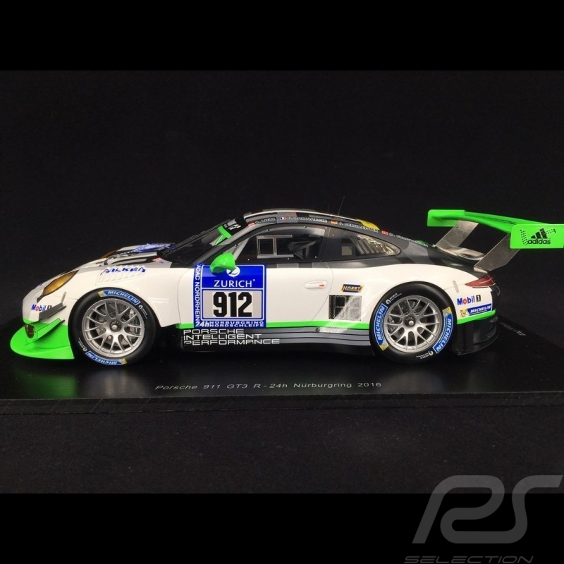 Porsche 911 type 991 GT3 R n° 912 Manthey racing 24h Nürburgring 2016 1/18 Spark 18SG015