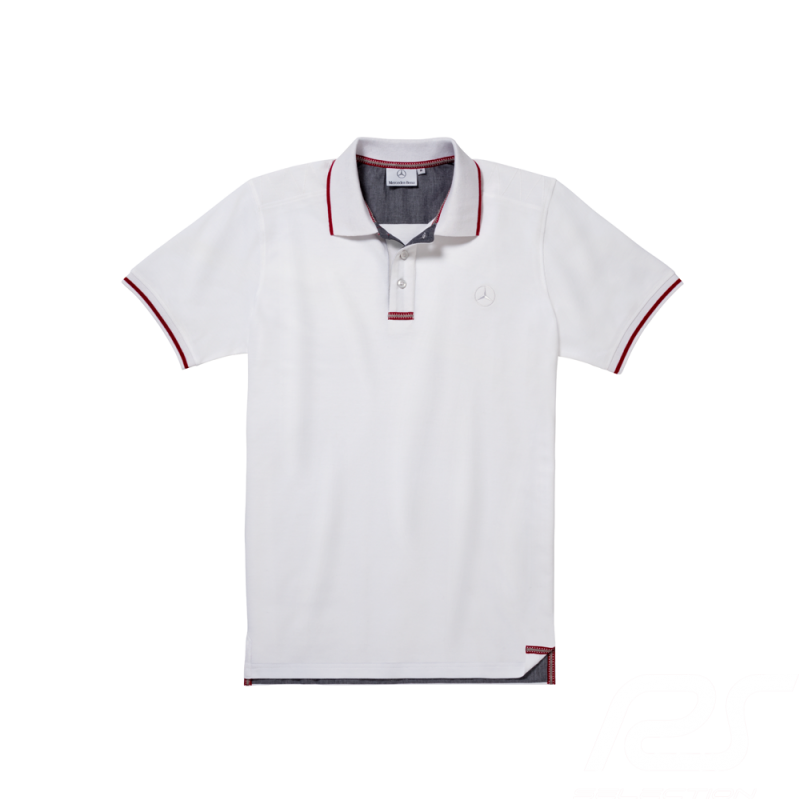 Polo Mercedes Blanc / Rouge Mercedes-Benz B66956739 white red weiß rot homme