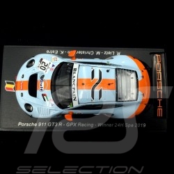 Porsche 911 type 991 GT3 R vainqueur winner sieger 24H Spa 2019 n° 20 Gulf GPX Racing 1/43 Spark SB251