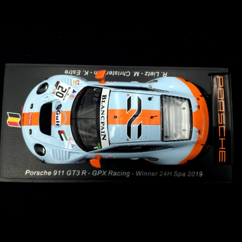 Porsche 911 type 991 GT3 R winner 24H Spa 2019 n° 20 Gulf GPX