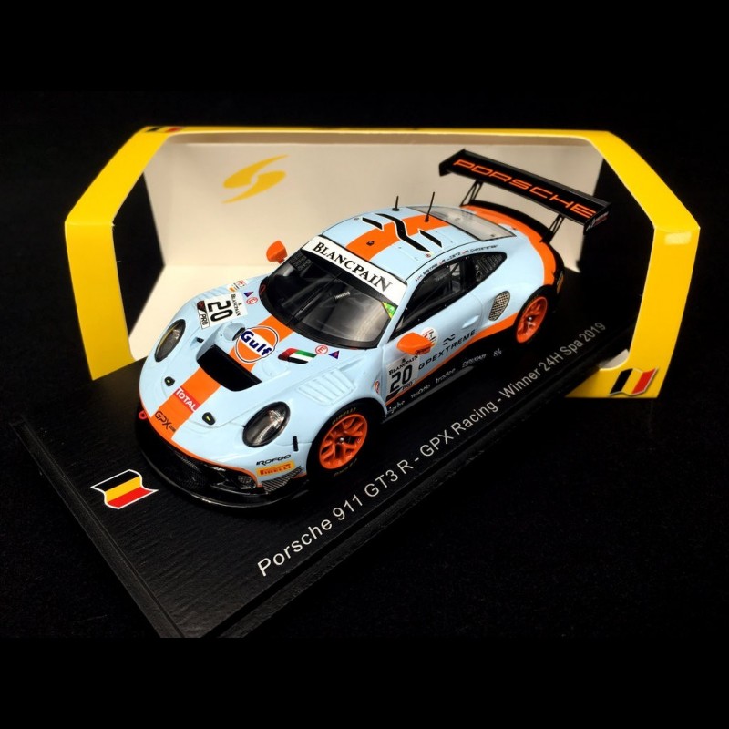 Porsche 911 type 991 GT3 R winner 24H Spa 2019 n° 20 Gulf GPX
