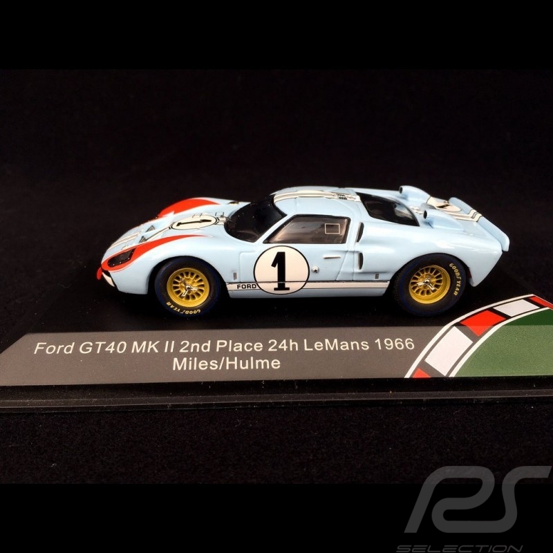 FORD gt40 v8 24h Le Mans 1966 #1 Ken Miles/Hulme Gulf Shelby Ixo CMR 1:43 