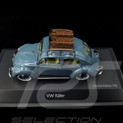 VW Cox Type 1 Split 1951 Bleu Coccinelle avec luges 1/43 Schuco 450270900 Beetle Kafer blue blau sled schlitte