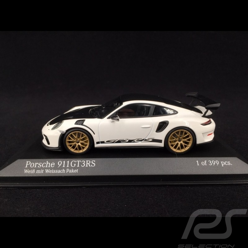 Porsche 911 GT3 RS type 991 phase II Pack Weissach 2018 blanc / carbone 1/43 Minichamps 410067022