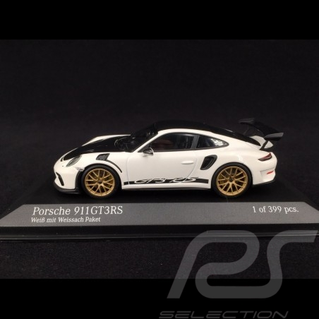 Porsche 911 GT3 RS typ 991 phase II Pack Weissach 2018 weiß /  Kohlenstoff 1/43 Minichamps 410067022