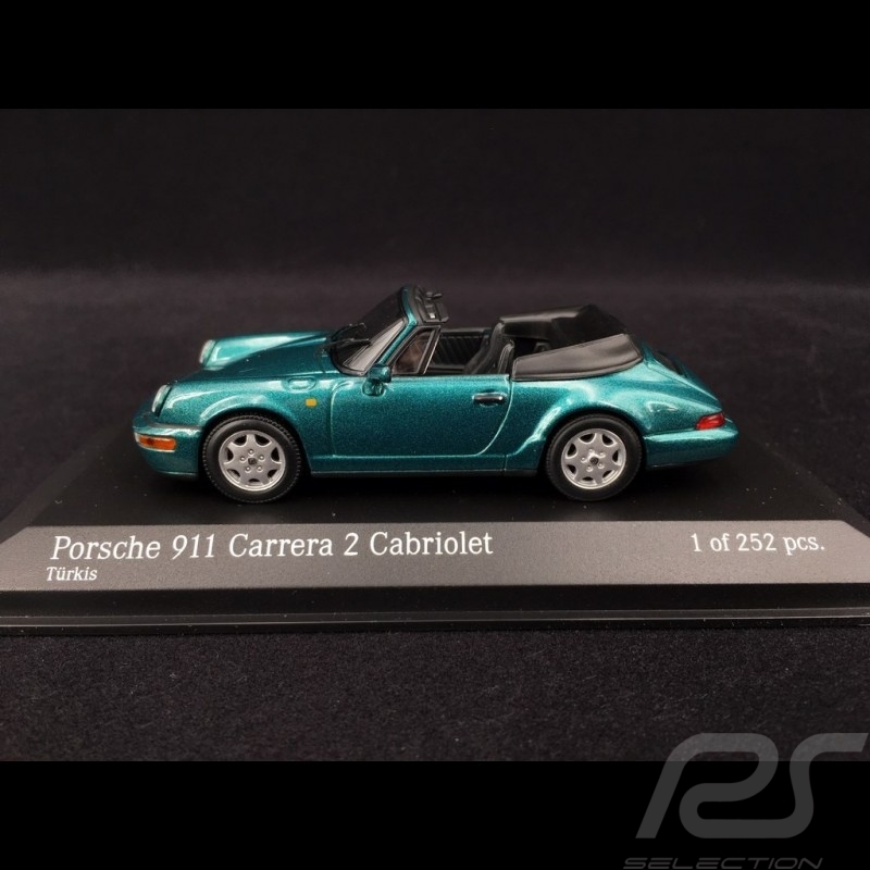 Porsche 964 Carrera 2 Cabriolet 1990 green blue 1/43 Minichamps 430067332