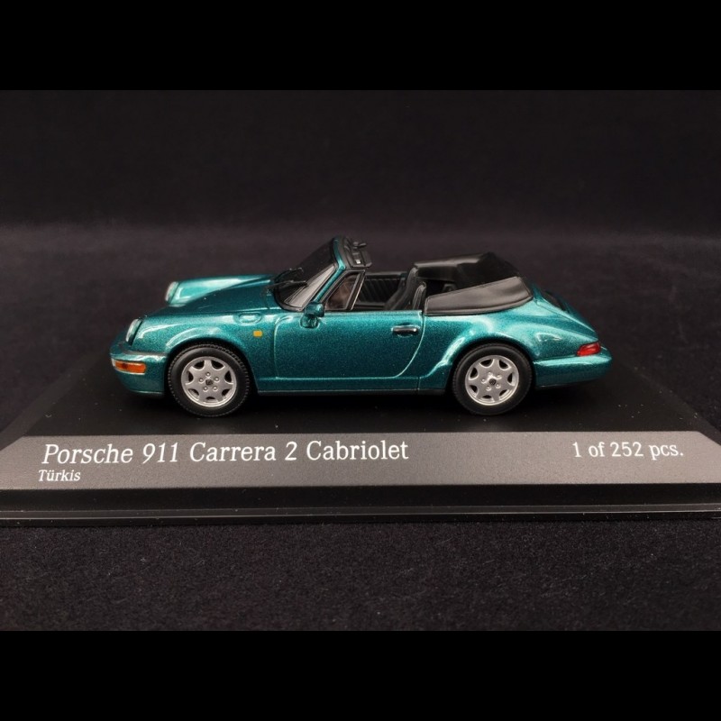 Porsche 964 Carrera 2 Cabriolet 1990 green blue 1/43 Minichamps 430067332