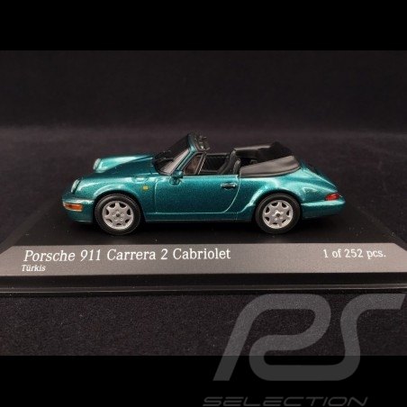 Porsche 964 Carrera 2 Cabriolet green blue 1990 1/43 Minichamps 430067332