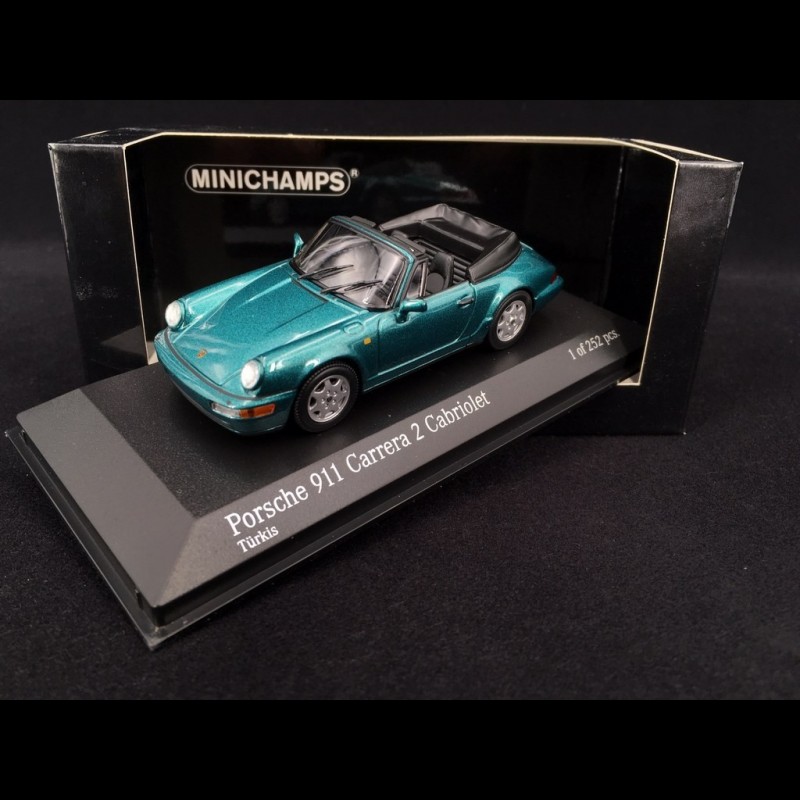 Porsche 964 Carrera 2 Cabriolet 1990 green blue 1/43 Minichamps 430067332