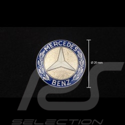 Pin emblème emblem Mercedes-Benz diamètre diameter durchmesser 20 mm laqué lacquered lackiert et chromé chrome chrom bleu blue b
