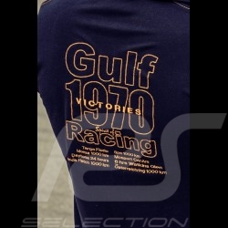 Gulf Racing Poloshirt lange Arme Laguna Seca Corkscrew Marineblau / orange - Herren
