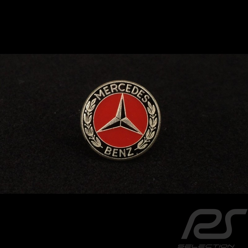 Pin emblème emblem Mercedes-Benz diamètre diameter 16mm laqué lacquered lackiert rouge red rot et noir black schwarz A1104.16