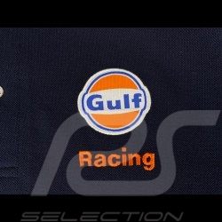 Gulf Racing Poloshirt lange Arme Laguna Seca Corkscrew Marineblau / orange - Herren