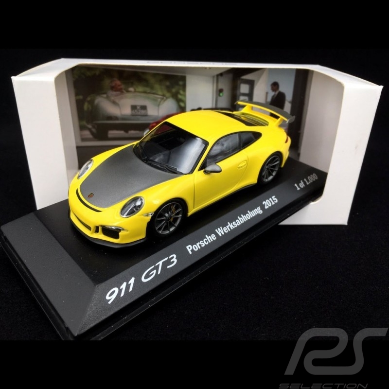 Porsche 991 GT3 Werksabholung 2015 gelb 1/43 Minichamps WAX20130022