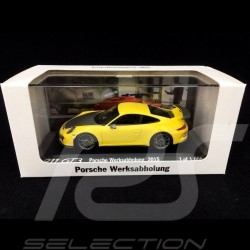 Porsche 991 GT3 Enlèvement à l’usine factory setting werkshabholung 2015 jaune 1/43 Minichamps WAX20130022