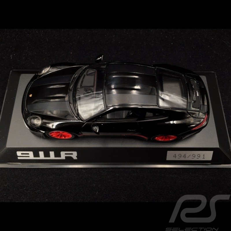 Porsche 911R Black/Red Strips Limited 991 Pieces Spark 1:43 WAX02020054 