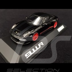 Porsche 911 R typ 991 2016 schwarz / schwarze und rote Streifen 1/43 Spark WAX02020054