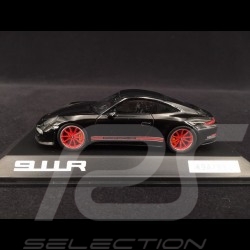 Porsche 911 R type 991 2016 noire bandes noires et rouges 1/43 Spark WAX02020054 black red schwarz rot