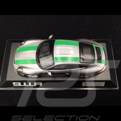 Porsche 911 R 2016 Gris métallisé / bandes vertes metallic grey / green stripes metallic grau / grünen 1/43 SPARK WAP0201460G