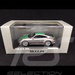 Porsche 911 R 2016 metallic grey / green stripes 1/43 SPARK WAP0201460G