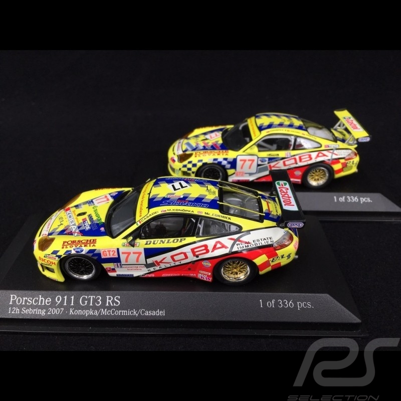 Duo Porsche 911 Type Typ 996 n° 77 RS 2007 et and und RSR 2008 1/43 Minichamps 400076977 400086977