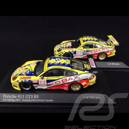Duo Porsche 911 Type 996 n° 77 RS 2007 and RSR 2008 1/43 Minichamps 400076977 400086977