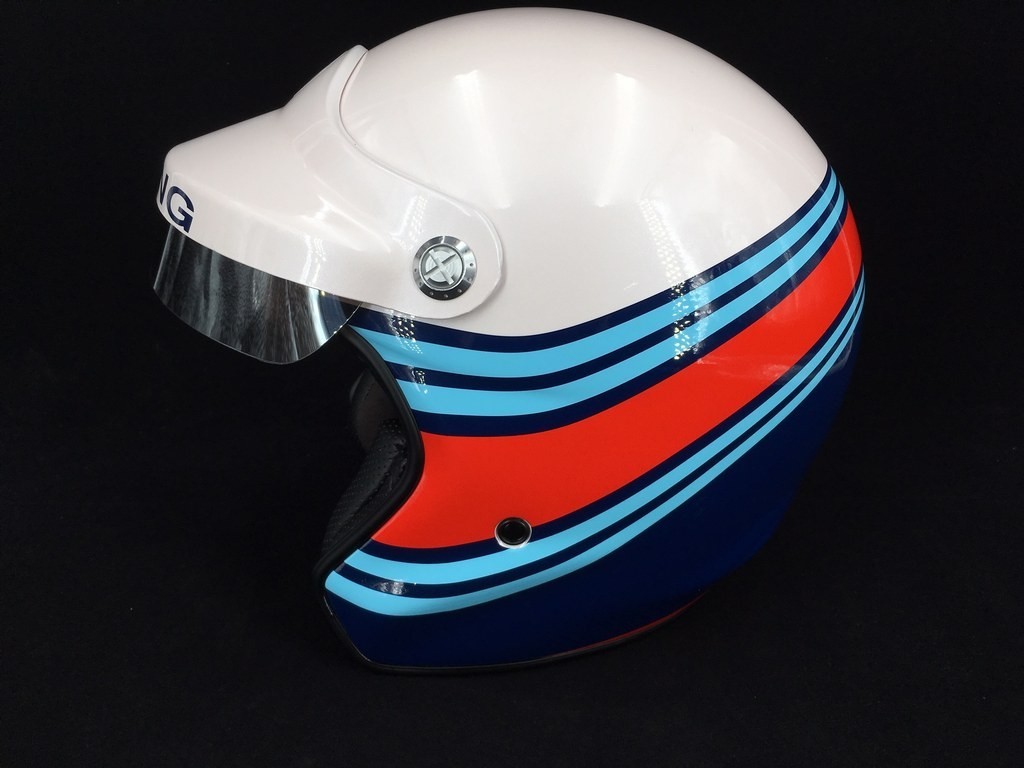 red motorcycle visor