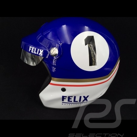 Casque Dakar n° 1 bleu / blanc helmet helm