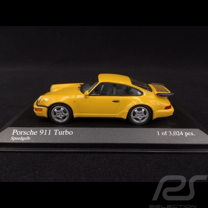 Porsche 911 Turbo type 964 1990 jaune vitesse 1/43 Minichamps 430069110