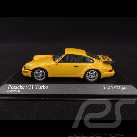 Porsche 911 Turbo type 964 1990 jaune vitesse 1/43 Minichamps 430069110
