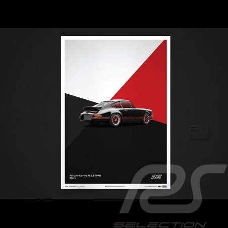 Porsche Poster Affiche Plakat 911 Carrera RS 1973 Noir black schwarz
