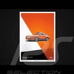 Porsche Poster Affiche Plakat 911 Carrera RS 1973 Orange Gulf