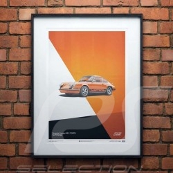 Porsche Poster 911 Carrera RS 1973 Gulf orange