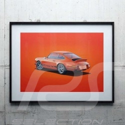 Porsche Poster 911 Carrera RS 1973 tangerine orange