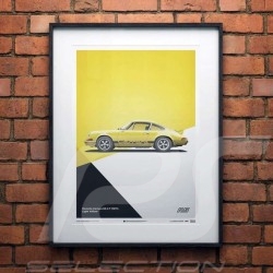 Porsche Poster Affiche Plakat 911 Carrera RS 1973 Jaune clair light yellow lichtgelb